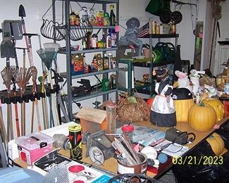 Gardening items, Halloween and Easter decorations, etc...