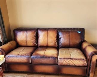Leather couch 84" wide, Artistic Leathers brand