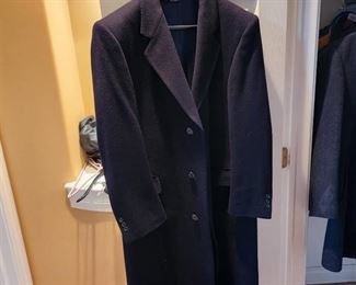 Mens cashmere blend dress coat size large