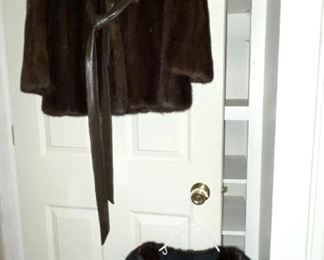 2 of several mink and faux fur coats
