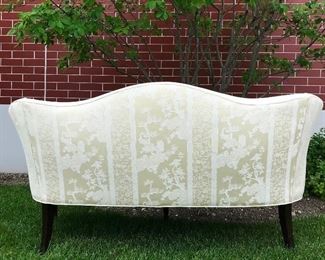 Hepplewhite style camelback sofa down filled damask 60” x 32” x 32” 
Was $900  
Now $325