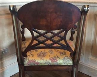 Ferguson Copeland 
Regency style arm chair
floral upholstery
late 20th c 
22”x 24.5” x 37” h seat 18.25”h

Was $550
Now $200