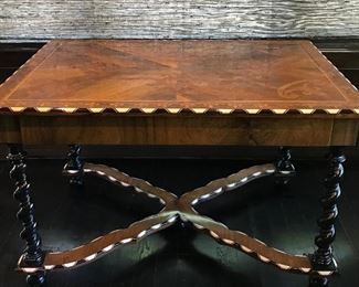 Flemish, Baroque writing table
rosewood with marquetry top & inlay
c 1790 Paris, as is
49.5” x 35.5” x 30” h

Was $7000
Now $2500