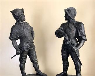 Pair metal conquistadors 
19th/20th c 
14” h & 13” h 

Was $250 
Now $100