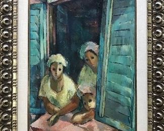 Lucile Leighton 
3 Women Leaning out Window 
oil on board 
29” x 18.5” 

Was $500  
Now $150
