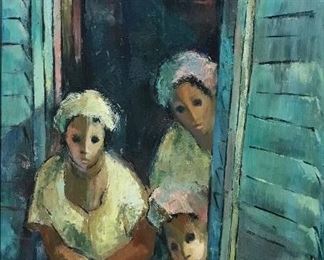 Lucile Leighton 
3 Women Leaning out Window 
oil on board 
29” x 18.5” 

Was $500  
Now $150