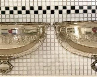 Pair vintage silver plate dome
custom made/halved 
as wall pockets/planters

Was $500
Now $150
