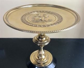 Victorian bronze & marble tazza 
calling card tray
late 19th c
as is, small chip
10” diam x 9” h

Was $300
Now $100
