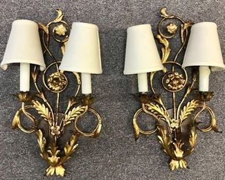 Pair gilt metal 2-candle sconces

Was  $300 pair 
Now $120 pair
