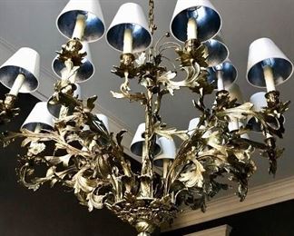 14 arm bronze chandelier 
late 19th C 
40” d x 30”h 
Was $3500
Now $1600
