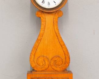 Lot 258: Four 20th century miniature Banjo clocks.  Includes Waltham and New Haven models, 8-12 day duration.  Old finishes with some wear, some dial damage, not tested.  13"-21" high".  ESTIMATE $200-300
