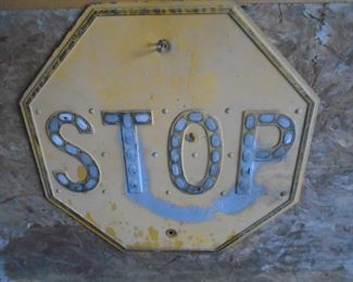 Yellow stop sign