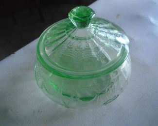uranium glass covered dish