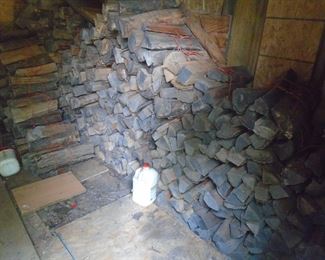 firewood cut split and stacked
