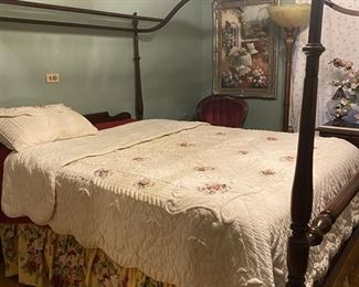 Solid cherry canopy bed