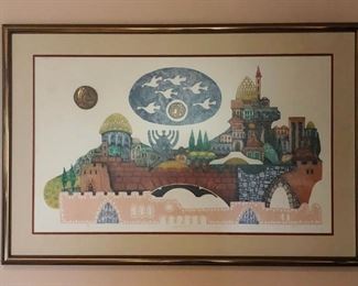 Amram Ebgi signed/numbered lithograph “Jerusalem Gate II’”
