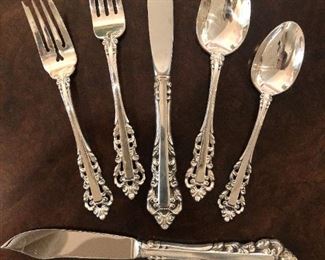 81-pc set Gorham “Medici” sterling silver flatware in like-new condition