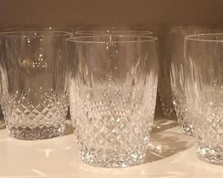 Waterford crystal "Colleen" stemless wine glasses.