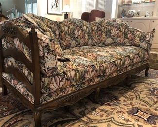Country French style custom upholstered sofa