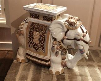 Asian glazed ceramic elephant garden seat