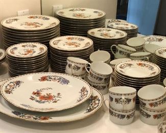 73-pc set of Ceralene/A. Raynaud Limoges, France “Vieux Chine” china dinnerware