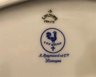 73-pc set of Ceralene/A. Raynaud Limoges, France “Vieux Chine” china dinnerware