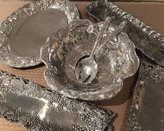 Fine collection of Arthur Court cast aluminum tableware