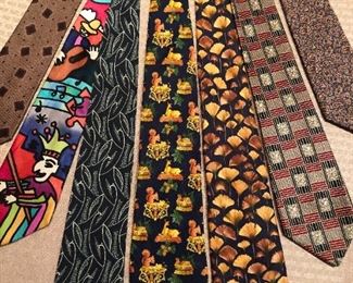 Nice collection of men’s designer and fun ties (Gucci, Fendi, Countess Mara, Disney, etc)