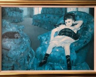 Mary Cassett reproduction print, “Little Girl in a Blue Armchair”