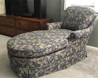 Custom-upholstered chaise lounge