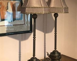 Pair of Chinoiserie style “teapot” table lamps