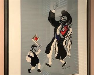 Vintage Yehudit Yellin framed print, circa 1970s