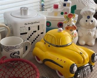 Great collection of whimsical cookie jars and coin banks