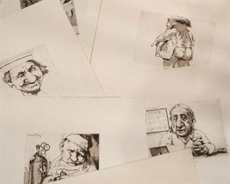 Collection of vintage Charles Bragg prints