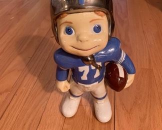 Football collectible, approximately 9" tall