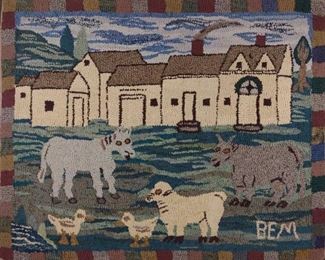 Maine Hooked Rug by Barbara E Merry Folk Art