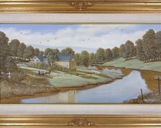 Paul MacWilliams (b.1945) Farm Landscape Painting