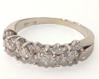 14K White Gold & Diamond Ring