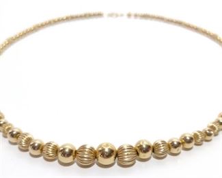 14K Gold Bead Necklace