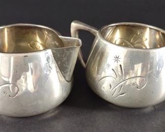 Gorham Sterling Silver 'Celeste' Creamer & Sugar