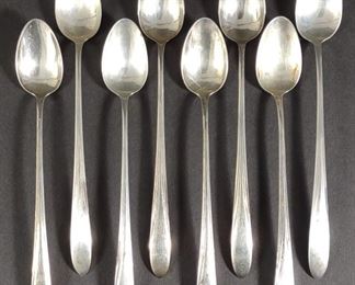 8 Concord Sterling Silver Iced Tea Spoons