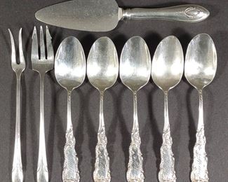 8 pc Sterling Silver Spoons, Forks & Cheese Knife