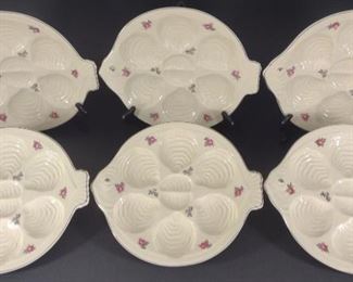 Six Majolica Fish Oyster Plates