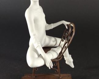 Boehm Porcelain Ballerina on Bronze Chair