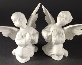 Pair of Boehm Porcelain Praying Angels Figures