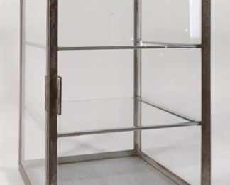 Vintage Countertop Glass & Metal Display Case