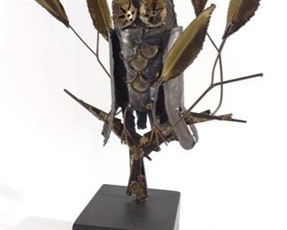 Willem J Degroot MCM Brass Owl Sculpture