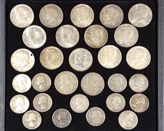 (29) 1942-1964 Silver Half Dollars & Quarters