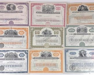 Stock Certificates - Railroad, Oil & Security