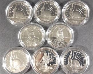 8 1986, 89' & 92' Commemorative Half Dollar Coins